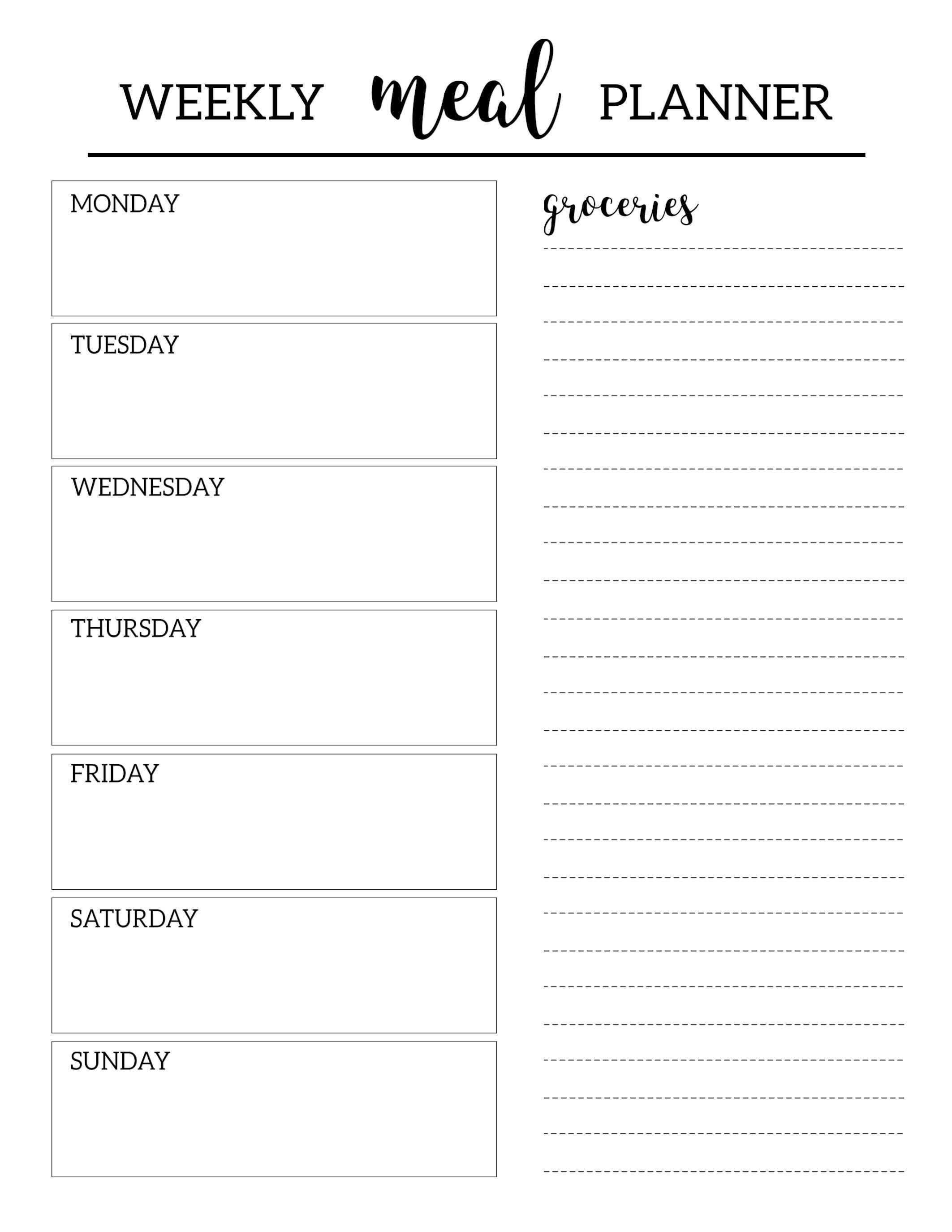 Free Printable Meal Planner Template | Printables | Meal Inside Blank Meal Plan Template