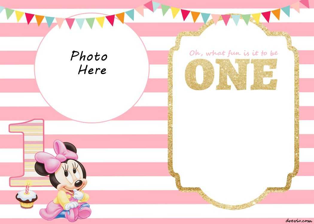 Free Printable Minnie Mouse 1St Invitation Templates | Miney Inside Minnie Mouse Card Templates