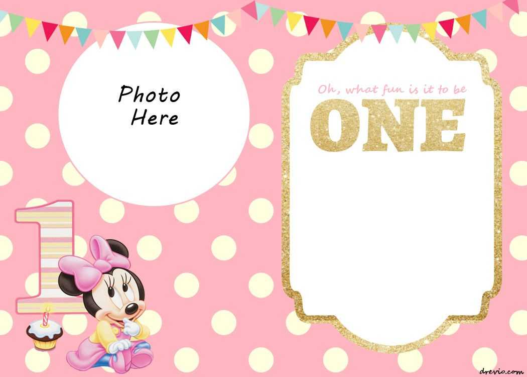 Free Printable Minnie Mouse 1St Invitation Templates | Talli In Minnie Mouse Card Templates