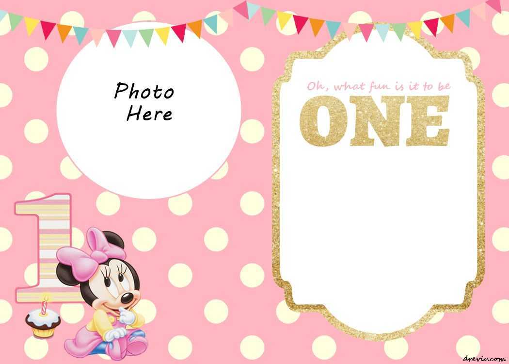 Free Printable Minnie Mouse 1St Invitation Templates | Talli In Minnie Mouse Card Templates