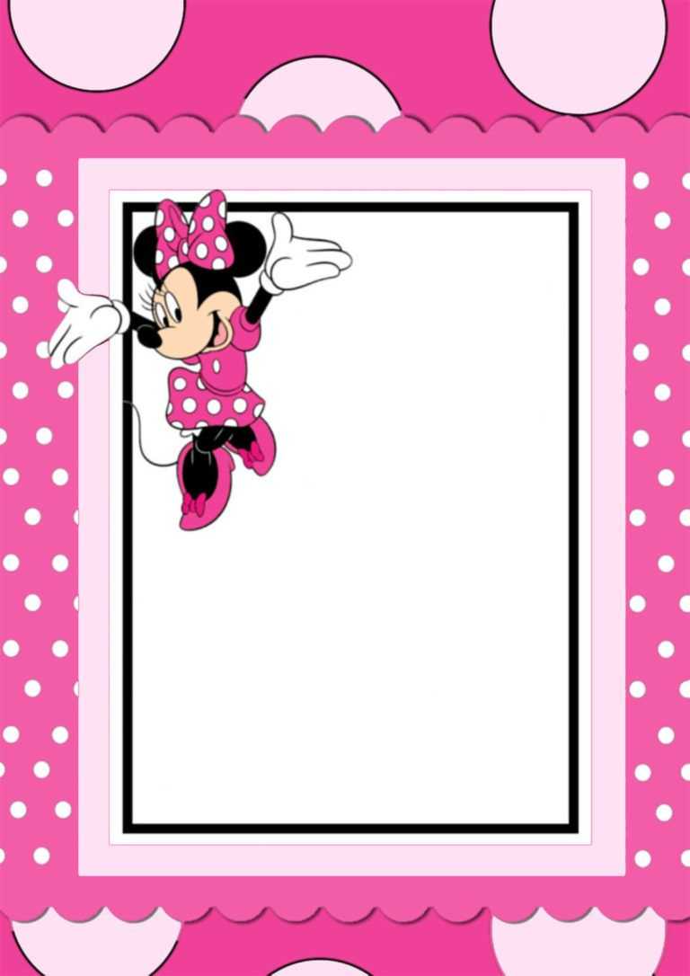 Free Printable Minnie Mouse Invitation Card In 2019 | Minnie For Minnie Mouse Card Templates