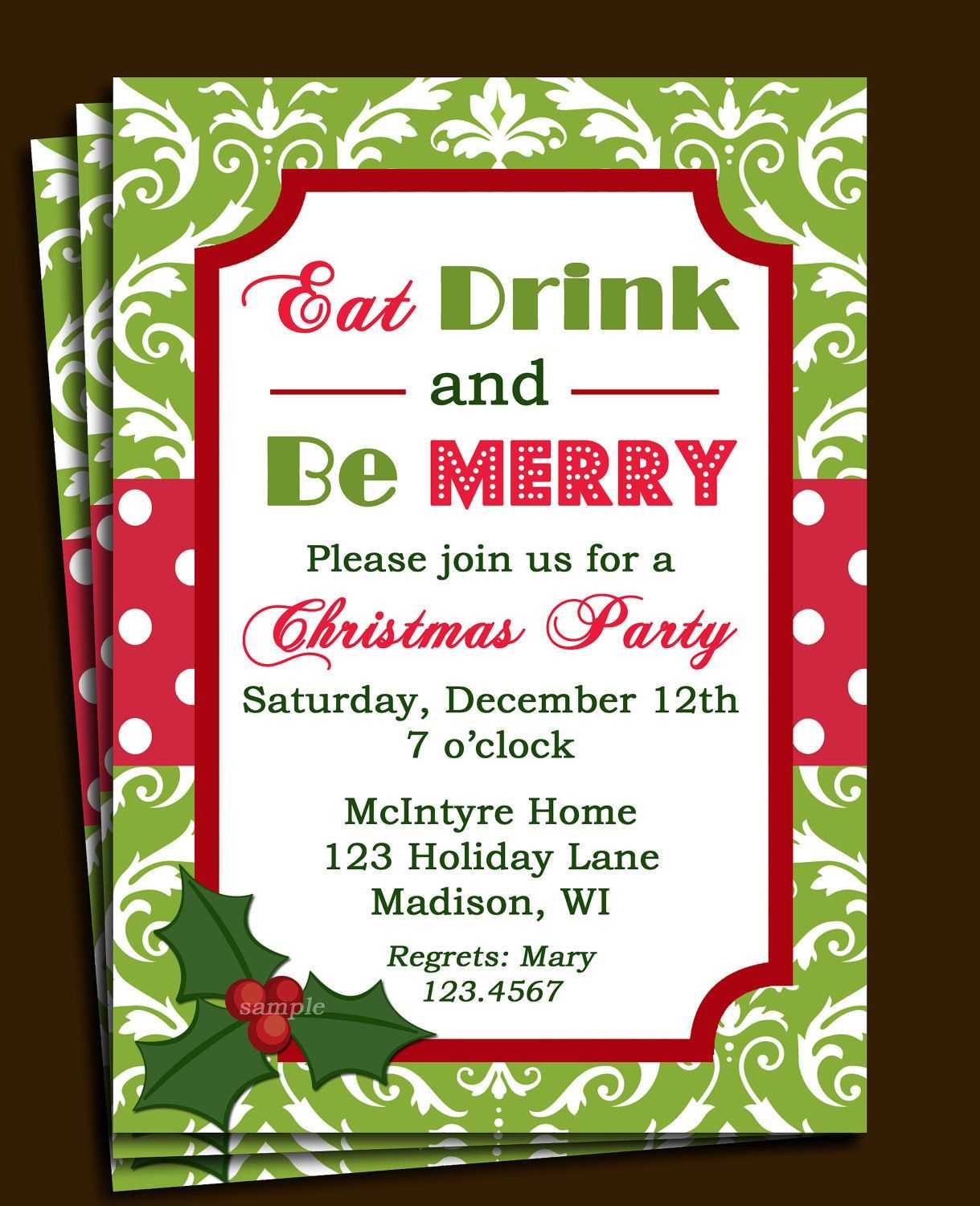 Free Printable Office Christmas Party Invitations | Holiday Intended For Free Christmas Invitation Templates For Word
