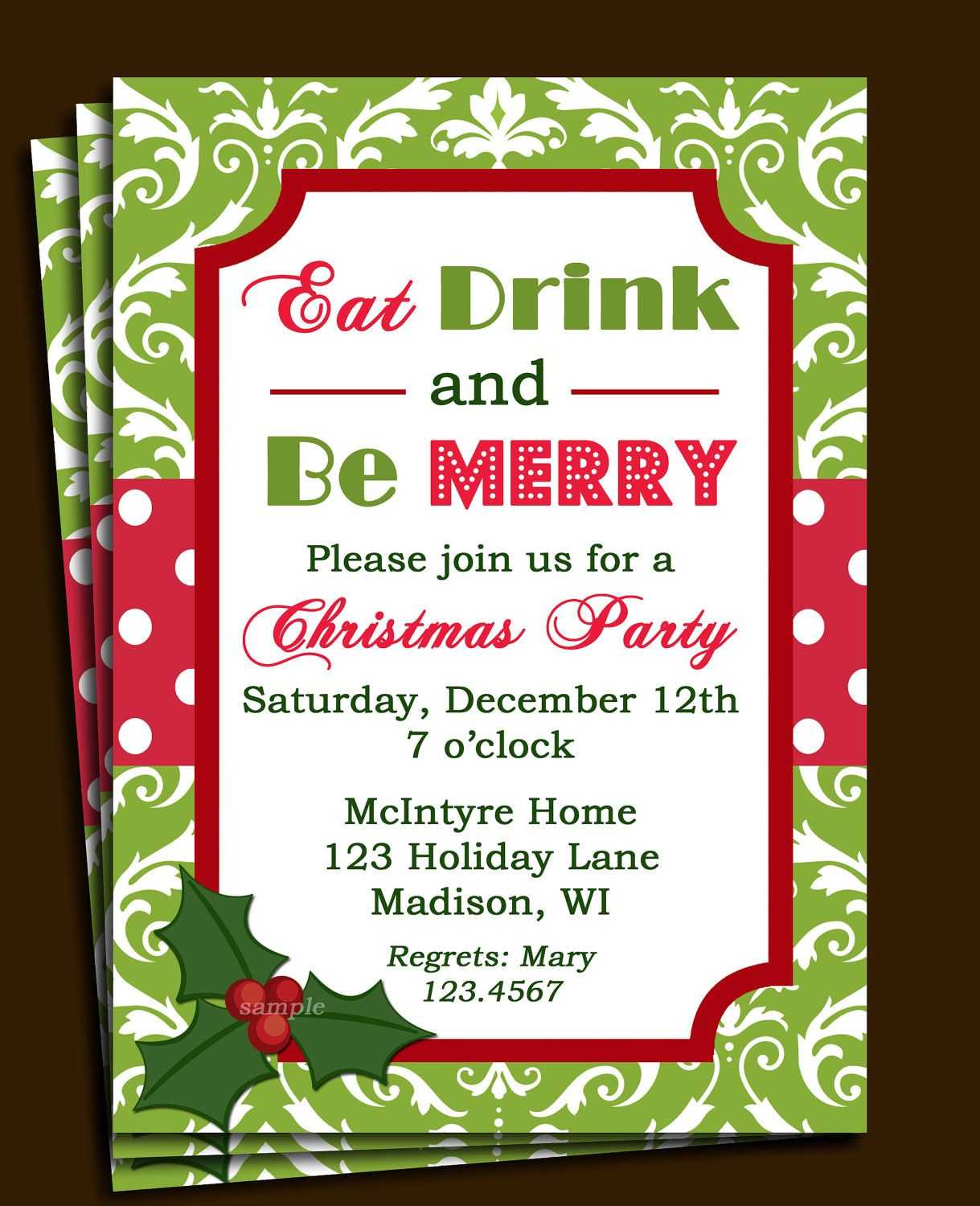 Free Printable Office Christmas Party Invitations | Holiday Intended For Free Christmas Invitation Templates For Word
