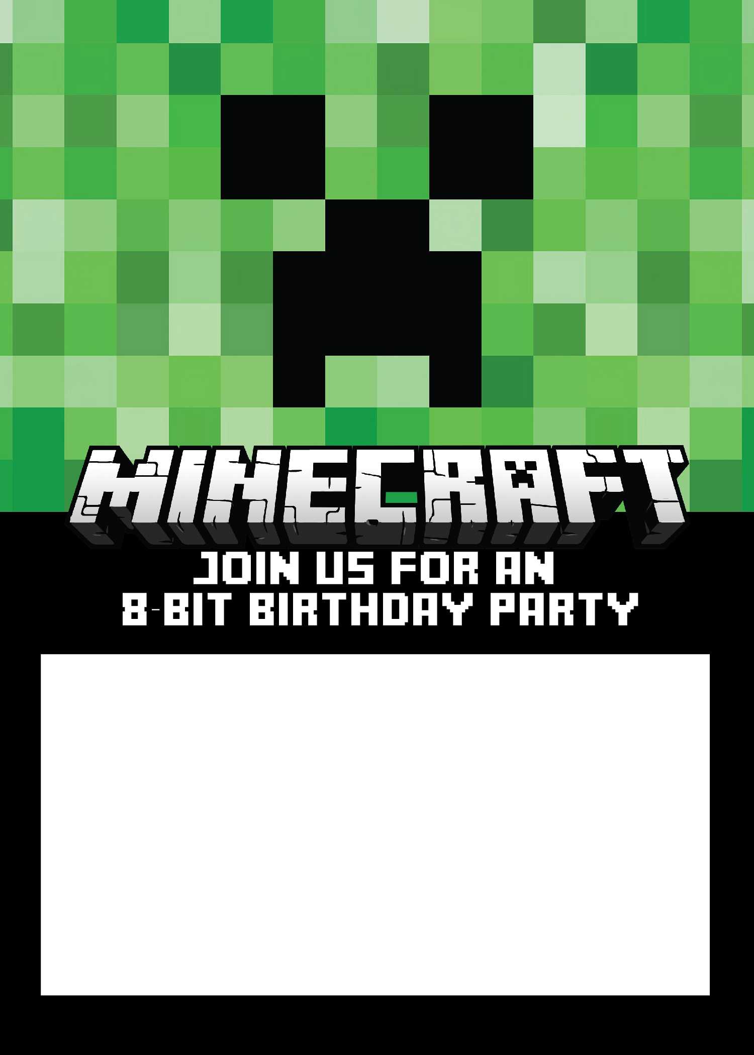 Free Printable Online Invitations Invitation Card Maker Throughout Minecraft Birthday Card Template