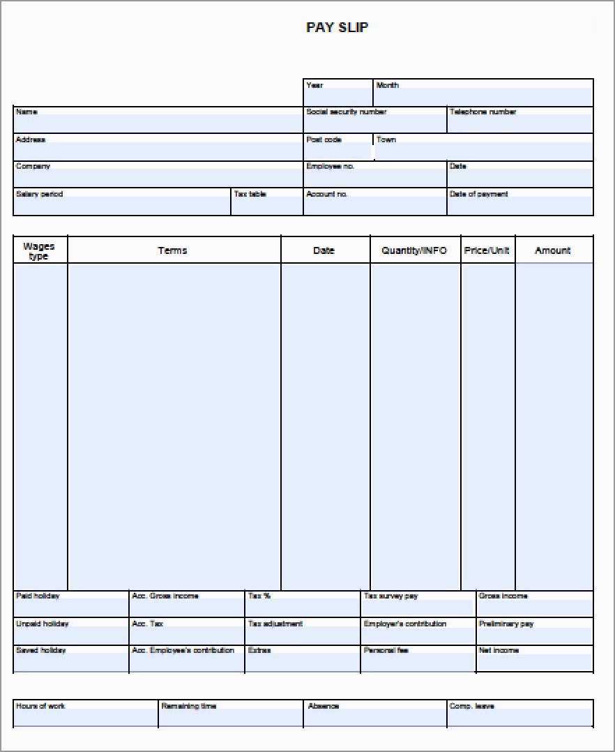 Free Printable Pay Stub Template Word Canadian Canada With With Regard To Free Pay Stub Template Word