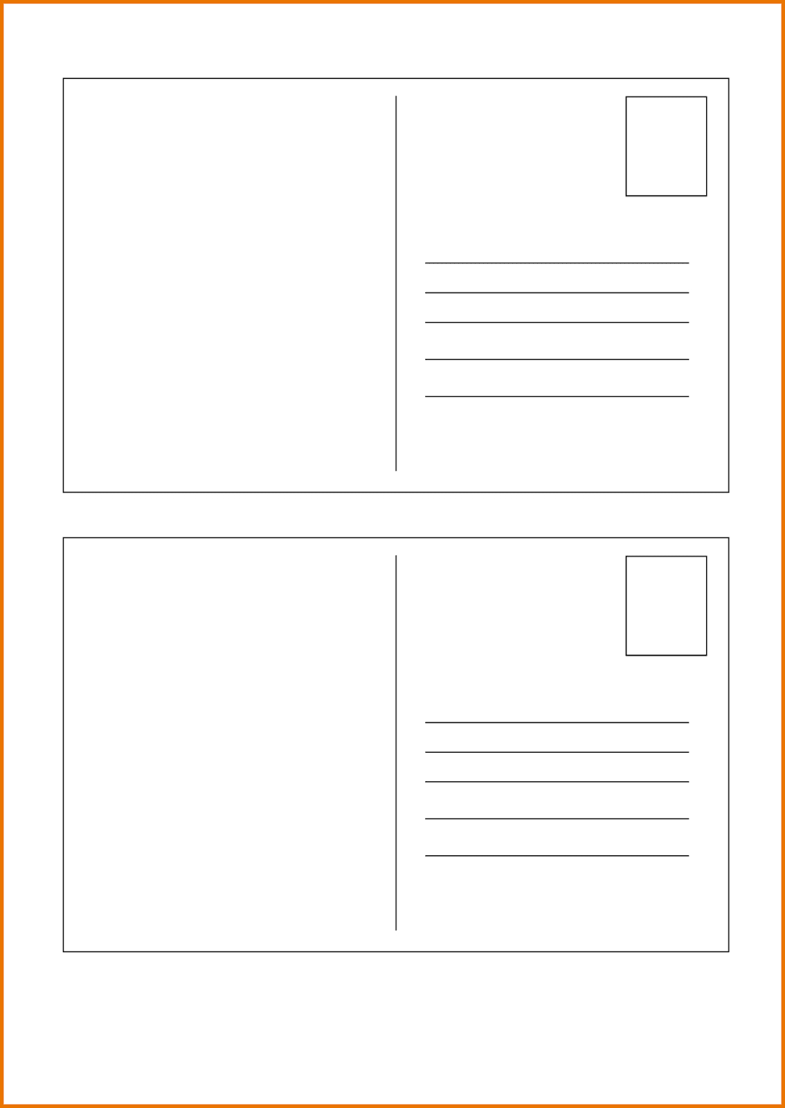 Free Printable Postcard Templates for Microsoft Word 4X6 Postcard ...