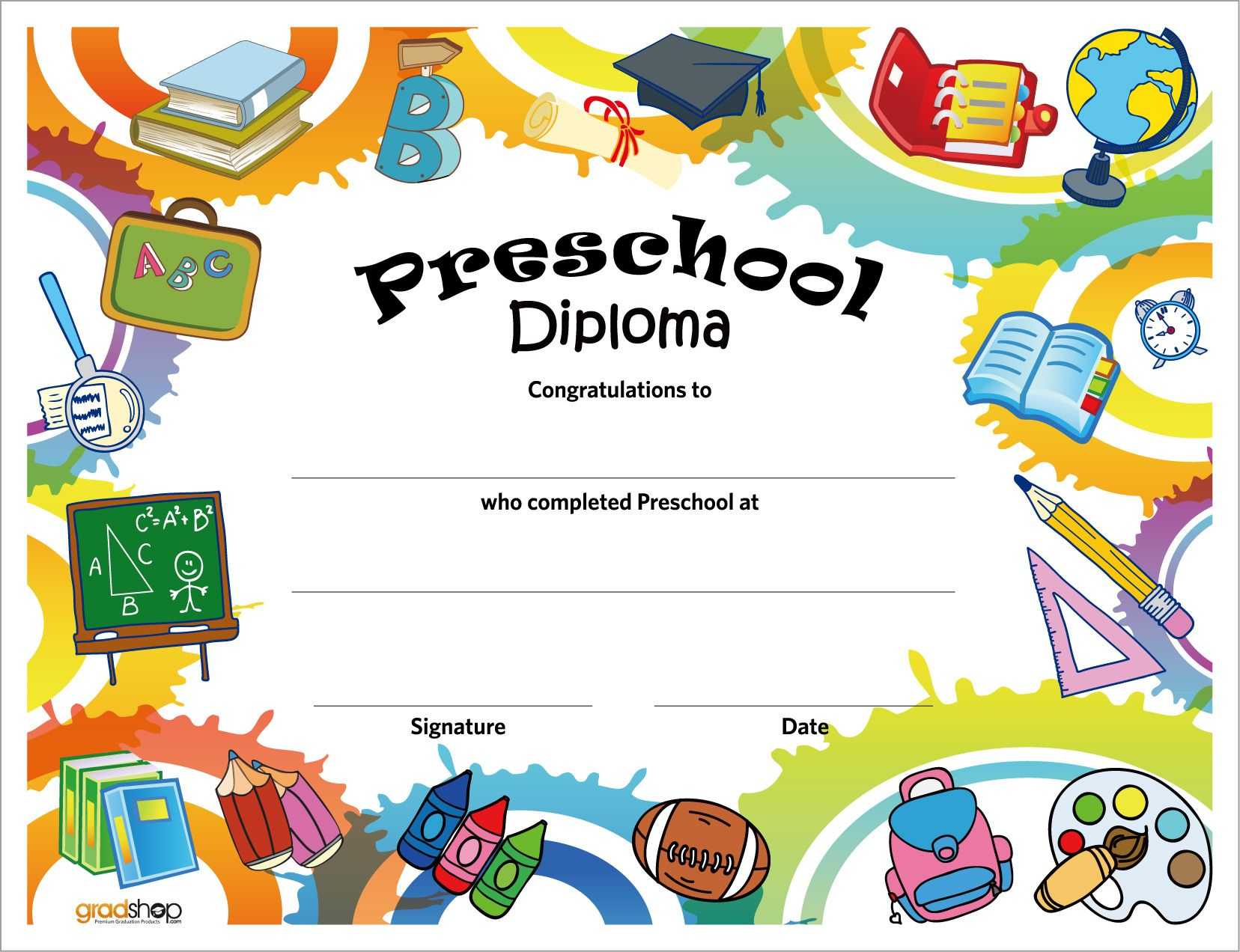 Free Printable Preschool Diplomas | Preschool Classroom For Preschool Graduation Certificate Template Free