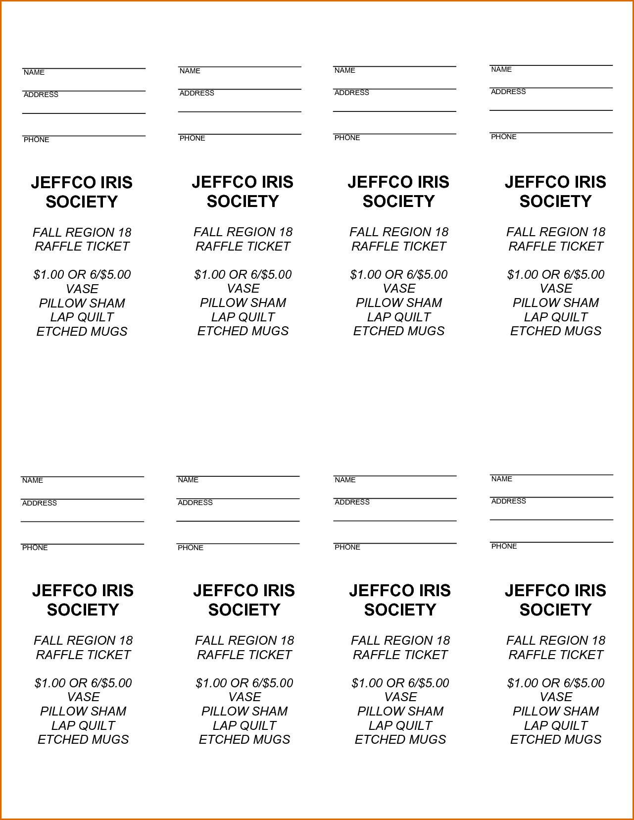 Free Printable Raffle Tickets - Free Printable Raffle Ticket Within Free Raffle Ticket Template For Word