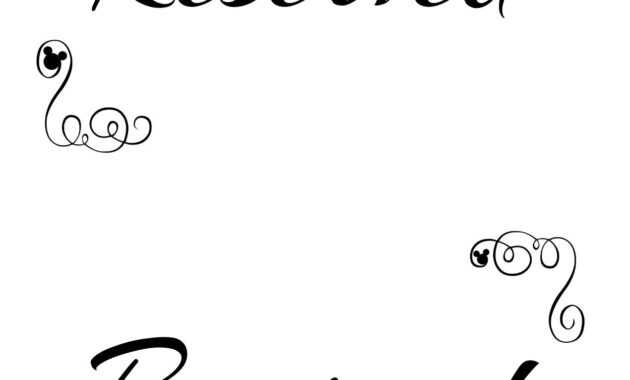 Free Printable Reserved Seating Signs For Your Wedding with regard to Reserved Cards For Tables Templates
