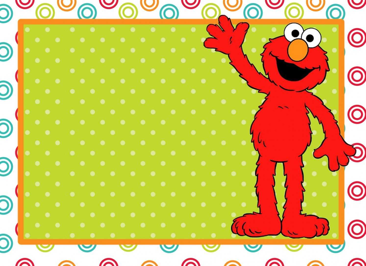 Free Printable Sesame Street 1St Birthday Invitations With Elmo Birthday Card Template