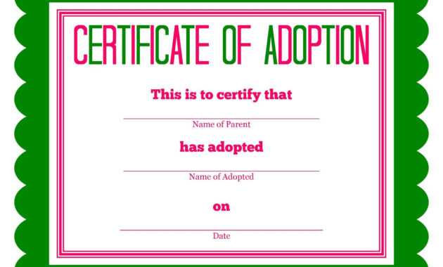 Free Printable Stuffed Animal Adoption Certificate regarding Pet Adoption Certificate Template