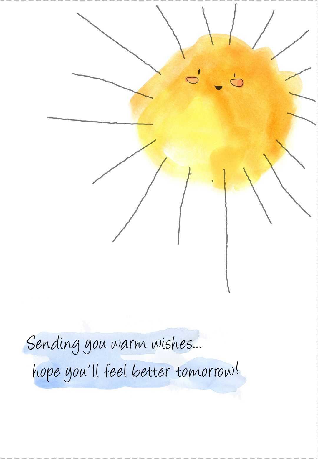 Free Printable Sunshine Greeting Card. Great For Student Intended For Get Well Card Template