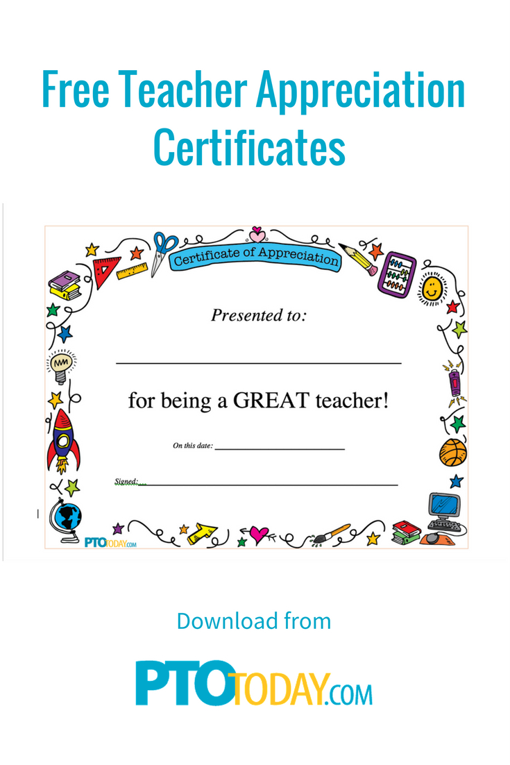 Free Printable Teacher Appreciation Certificates | Mult Igry With Regard To Best Teacher Certificate Templates Free