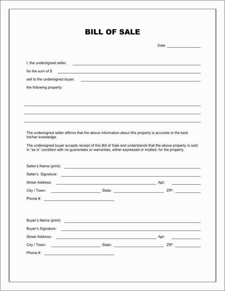 Free Printable Texas Vehicle Bill Of Sale Form Automotive for Car Bill ...