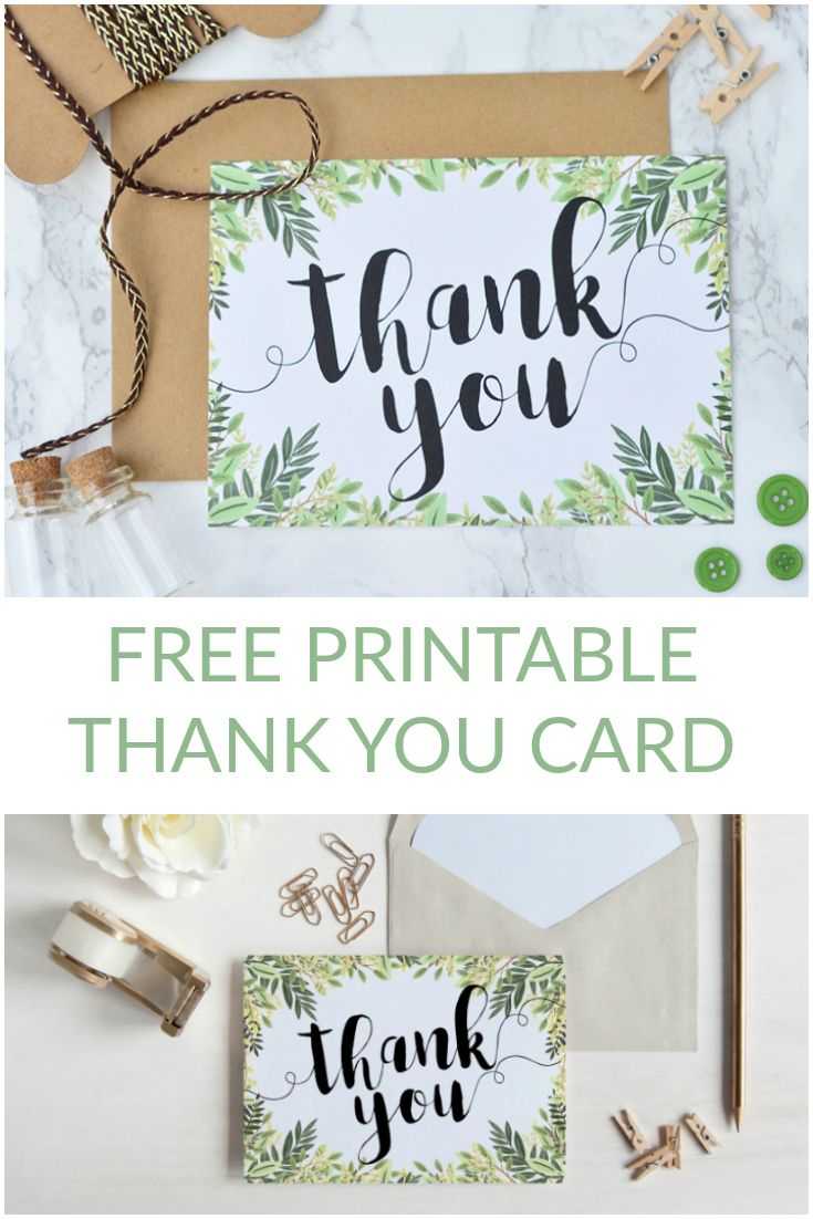 Free Printable Thank You Botanical Inspired Card Intended For Free Printable Thank You Card Template