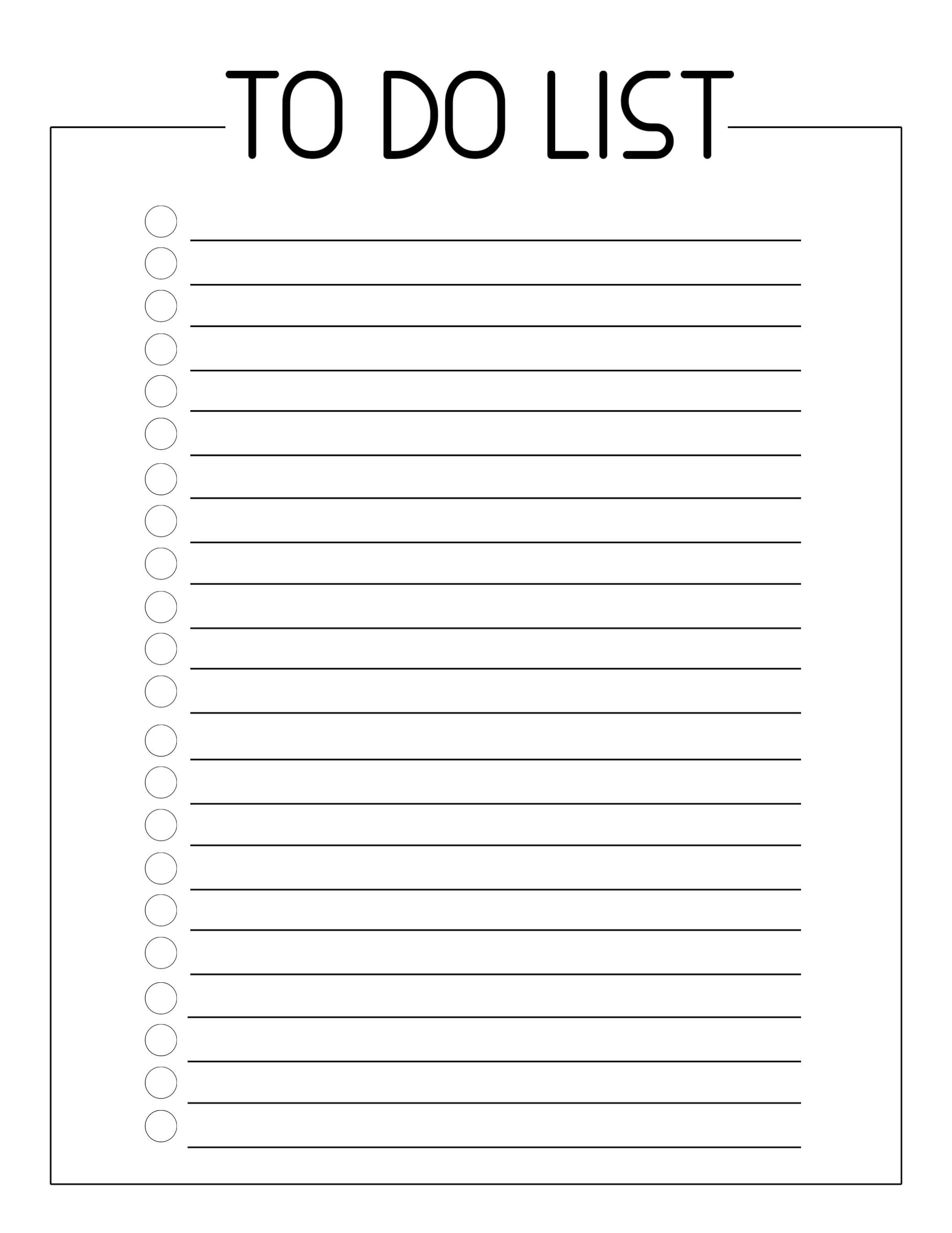 Free Printable To Do Checklist Template – Paper Trail Design Throughout Blank To Do List Template