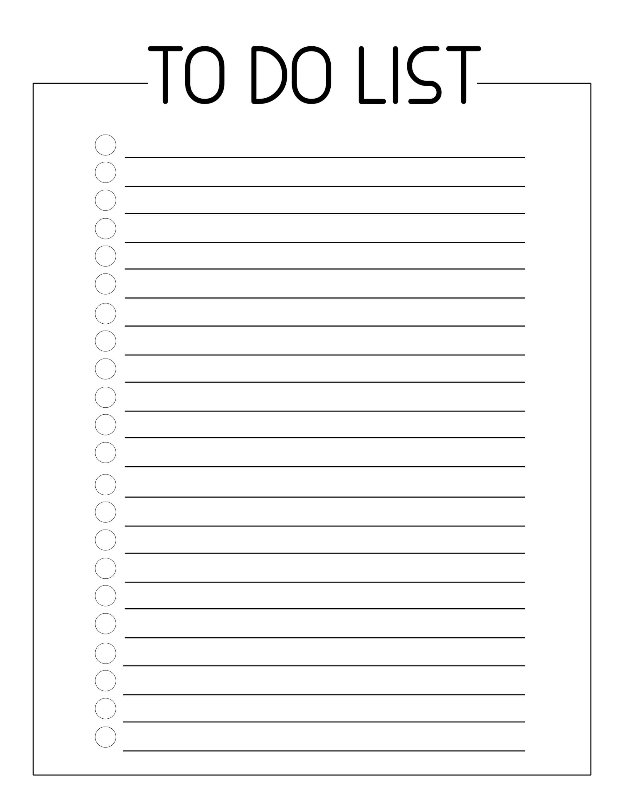 Free Printable To Do Checklist Template – Paper Trail Design Throughout Blank To Do List Template