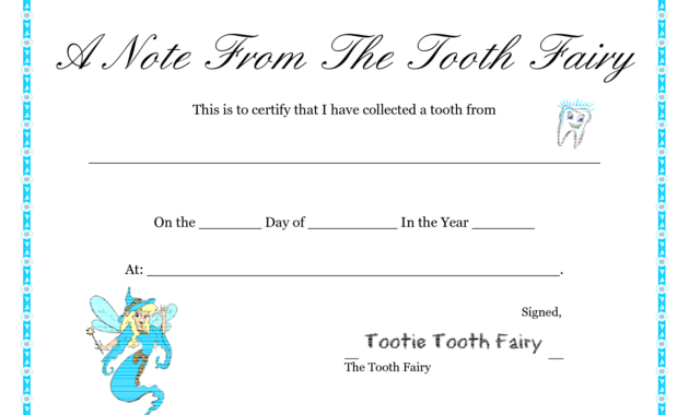 Free Printable Tooth Fairy Letter | Tooth Fairy Certificate regarding Tooth Fairy Certificate Template Free