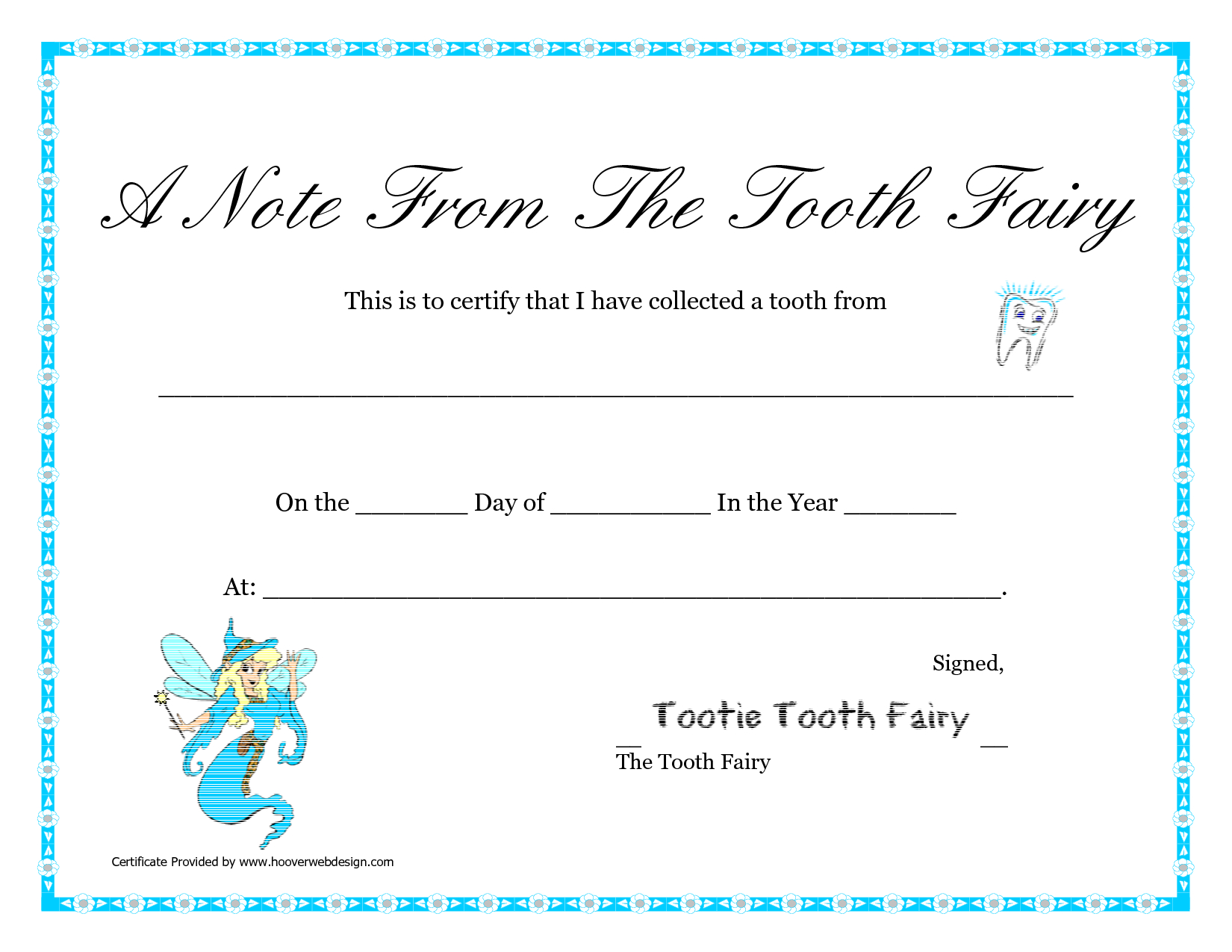 Free Printable Tooth Fairy Letter | Tooth Fairy Certificate Regarding Tooth Fairy Certificate Template Free