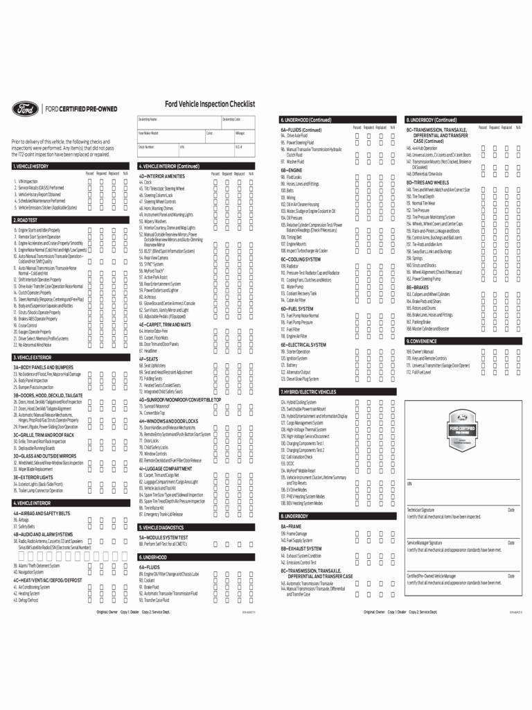 Free Printable Vehicle Inspection Sheet Template And Vehicle Intended For Vehicle Checklist Template Word