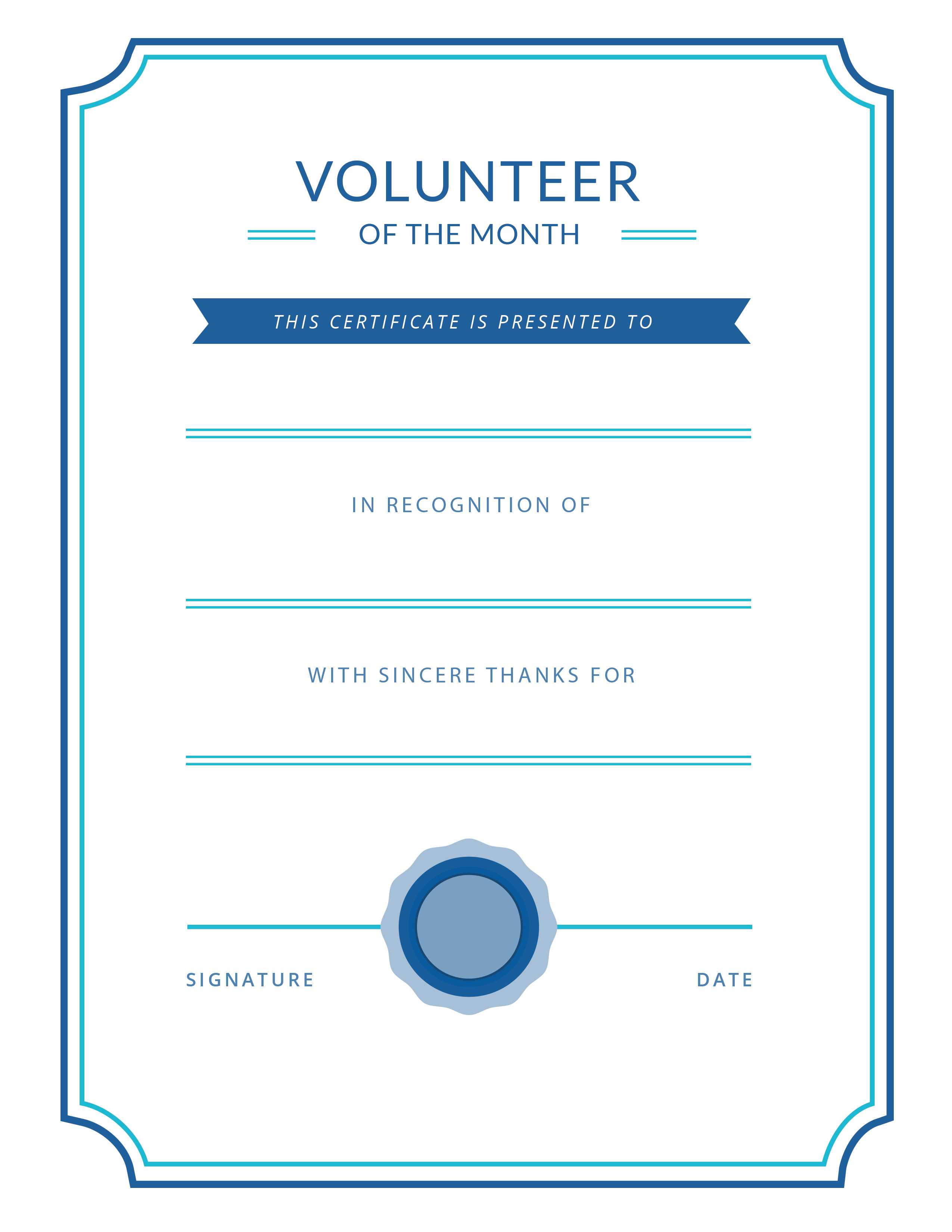 Free Printable Volunteer Appreciation Certificates | Signup Inside Volunteer Of The Year Certificate Template