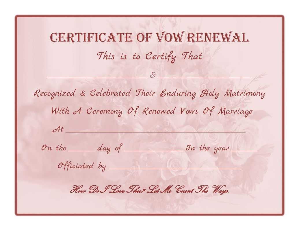 Free Printable – Vow Renewal Certificate | Cheap Wedding With Anniversary Certificate Template Free