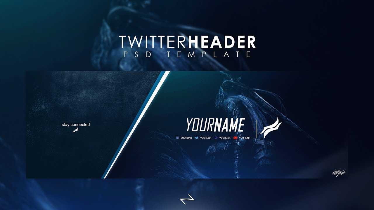 Free Professional Gaming Twitter Header Psd Template 2017 Within Twitter Banner Template Psd