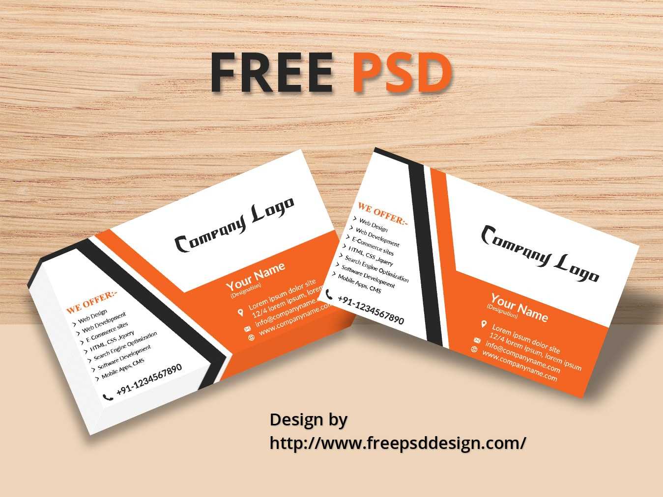 Free Psd Design Download | All Photoshop File | Html Css In Name Card Design Template Psd