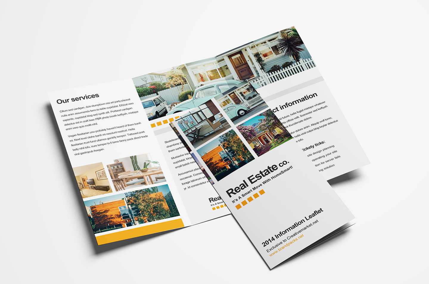 Free Real Estate Trifold Brochure Template In Psd, Ai For Ai Brochure Templates Free Download