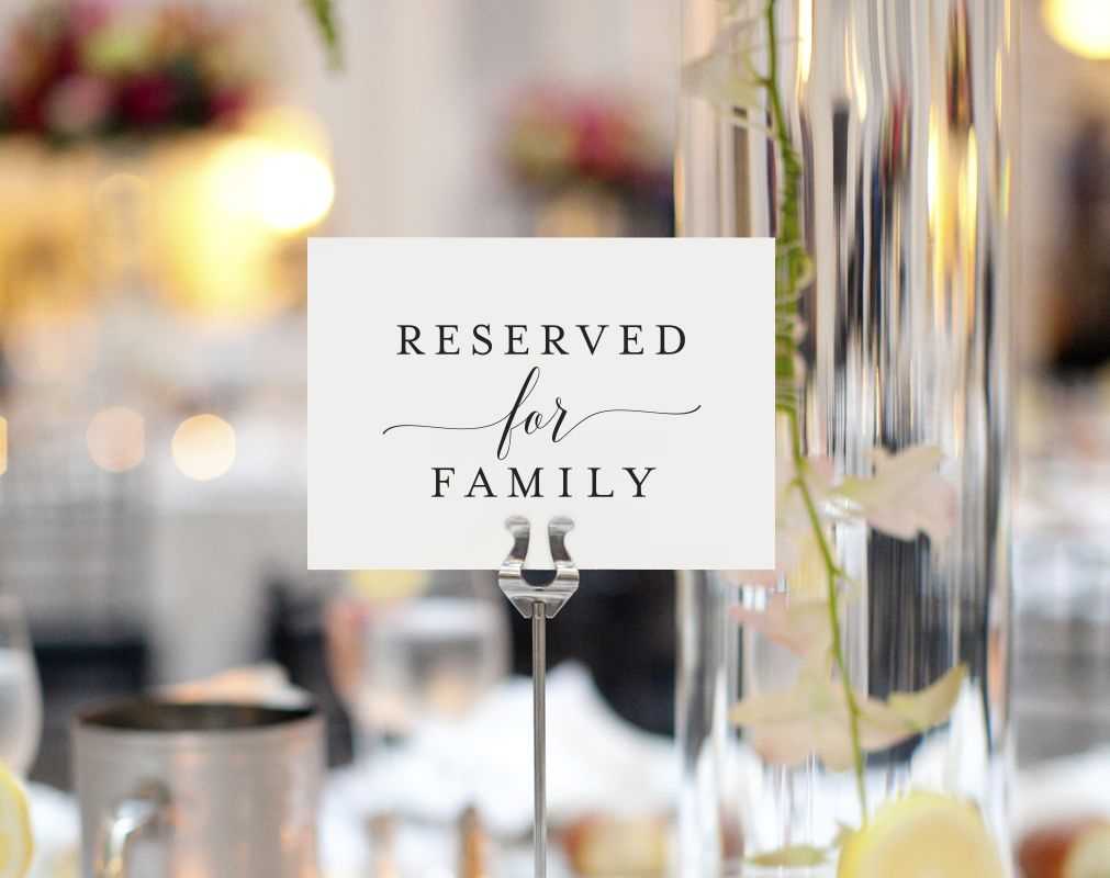 Free Reserved For Family Printable Card From | Wedding In Reserved Cards For Tables Templates