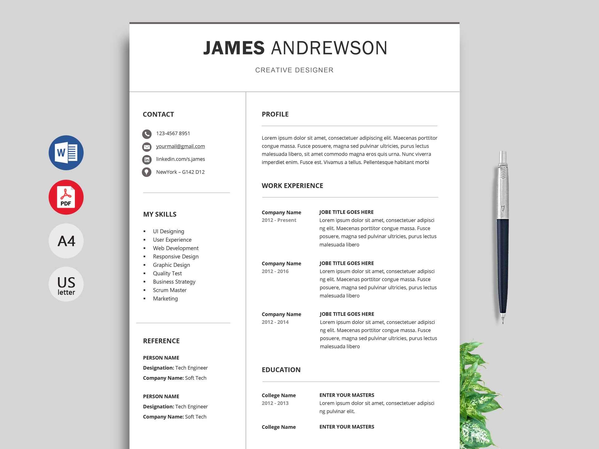 Free Resume & Cv Templates In Word Format 2019 | Resumekraft Intended For Resume Templates Word 2013
