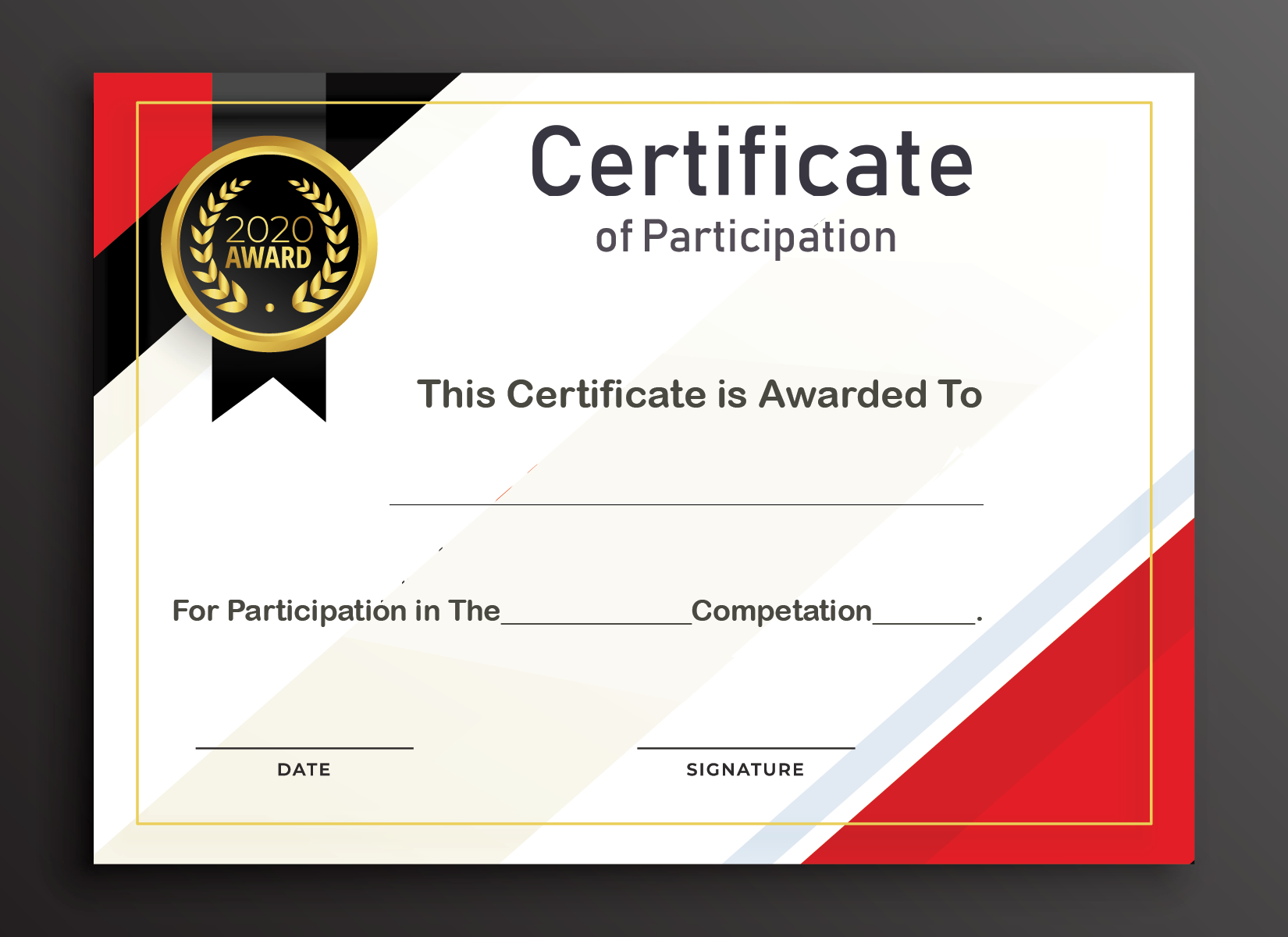 Free Sample Format Of Certificate Of Participation Template Intended For Free Templates For Certificates Of Participation