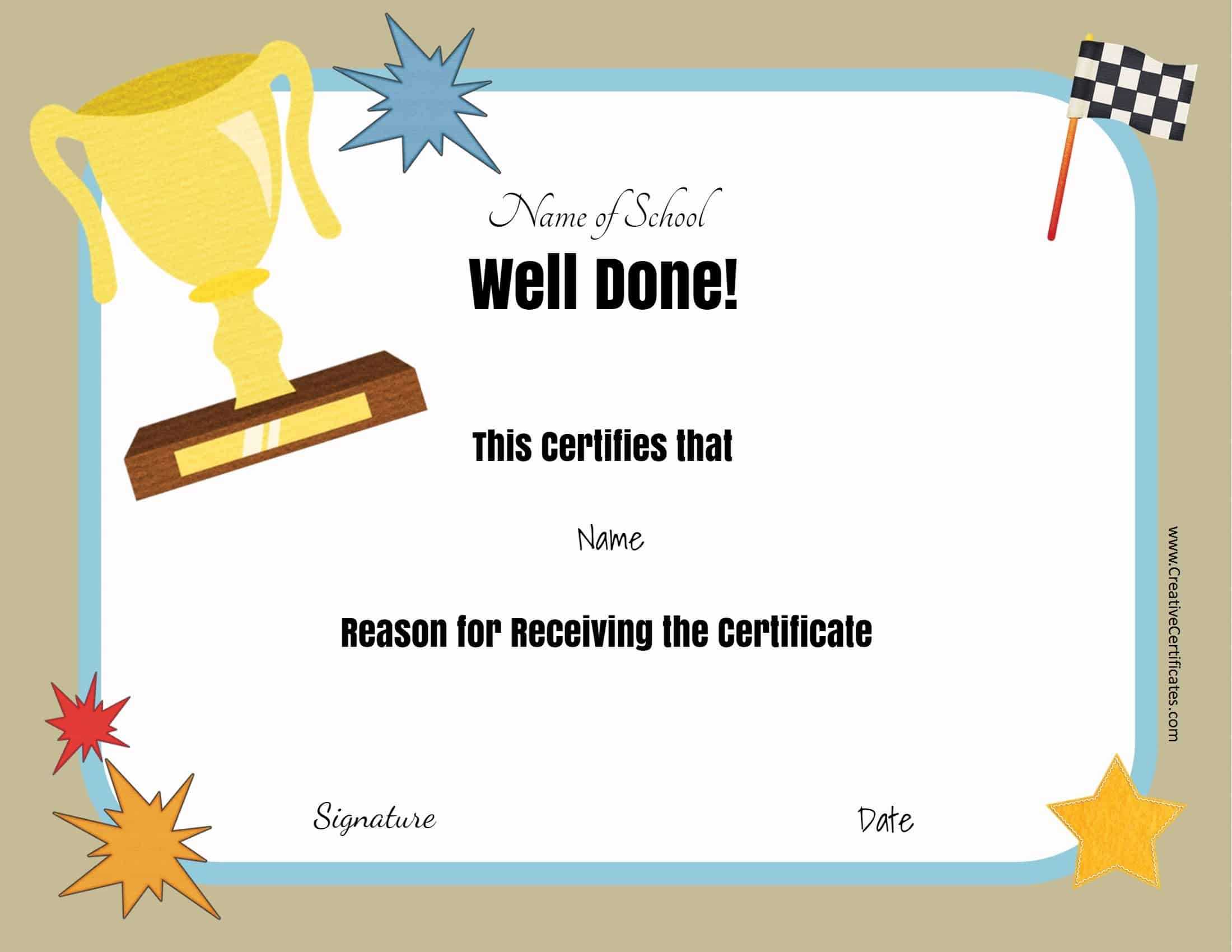 Free School Certificates & Awards Inside Star Of The Week Certificate Template