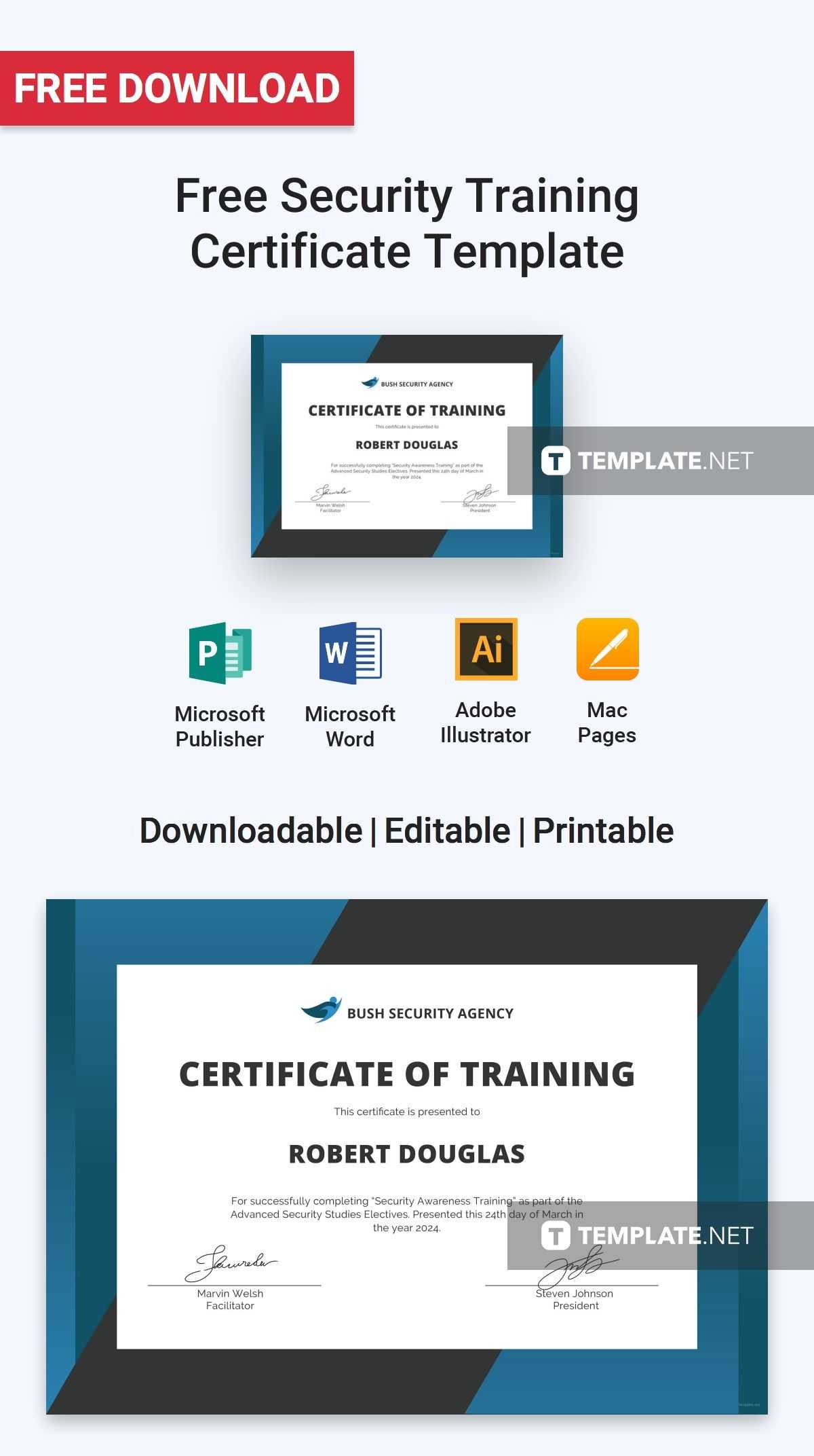 Free Security Training Certificate | Certificate Templates Pertaining To Certificate Authority Templates