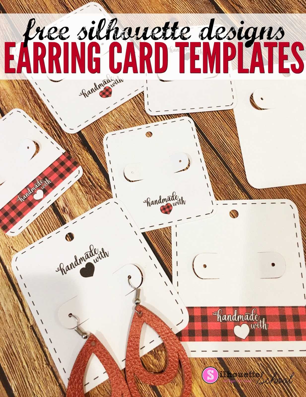 Free Silhouette Earring Card Templates (Set Of 8 Throughout Silhouette Cameo Card Templates