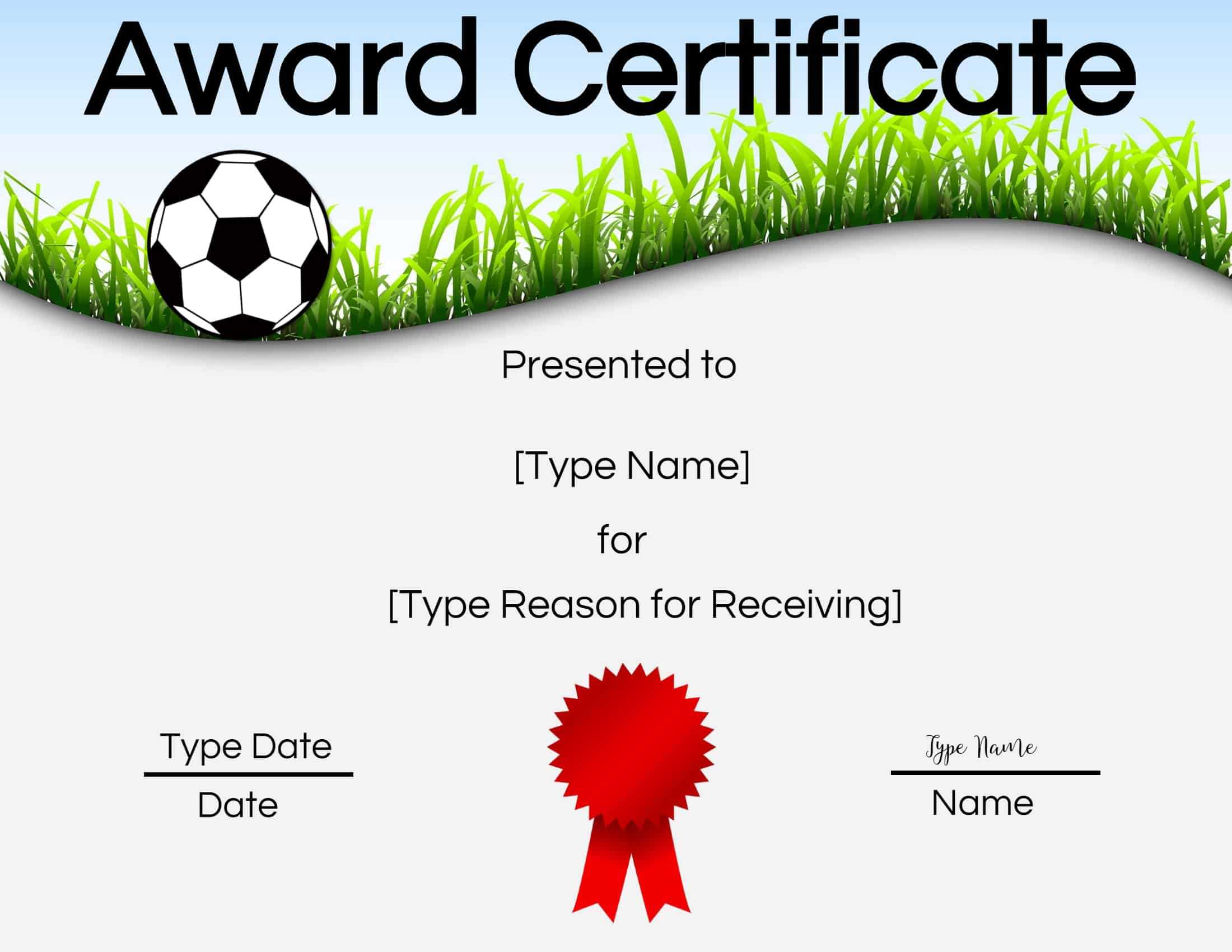 Free Soccer Certificate Maker | Edit Online And Print At Home Intended For Soccer Certificate Templates For Word