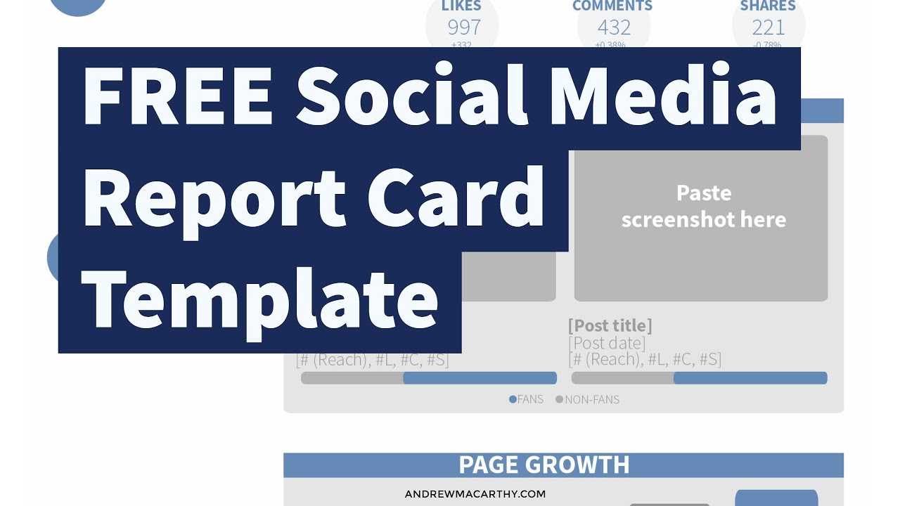 Free Social Media Report Card Template (Photoshop .psd) In Free Social Media Report Template