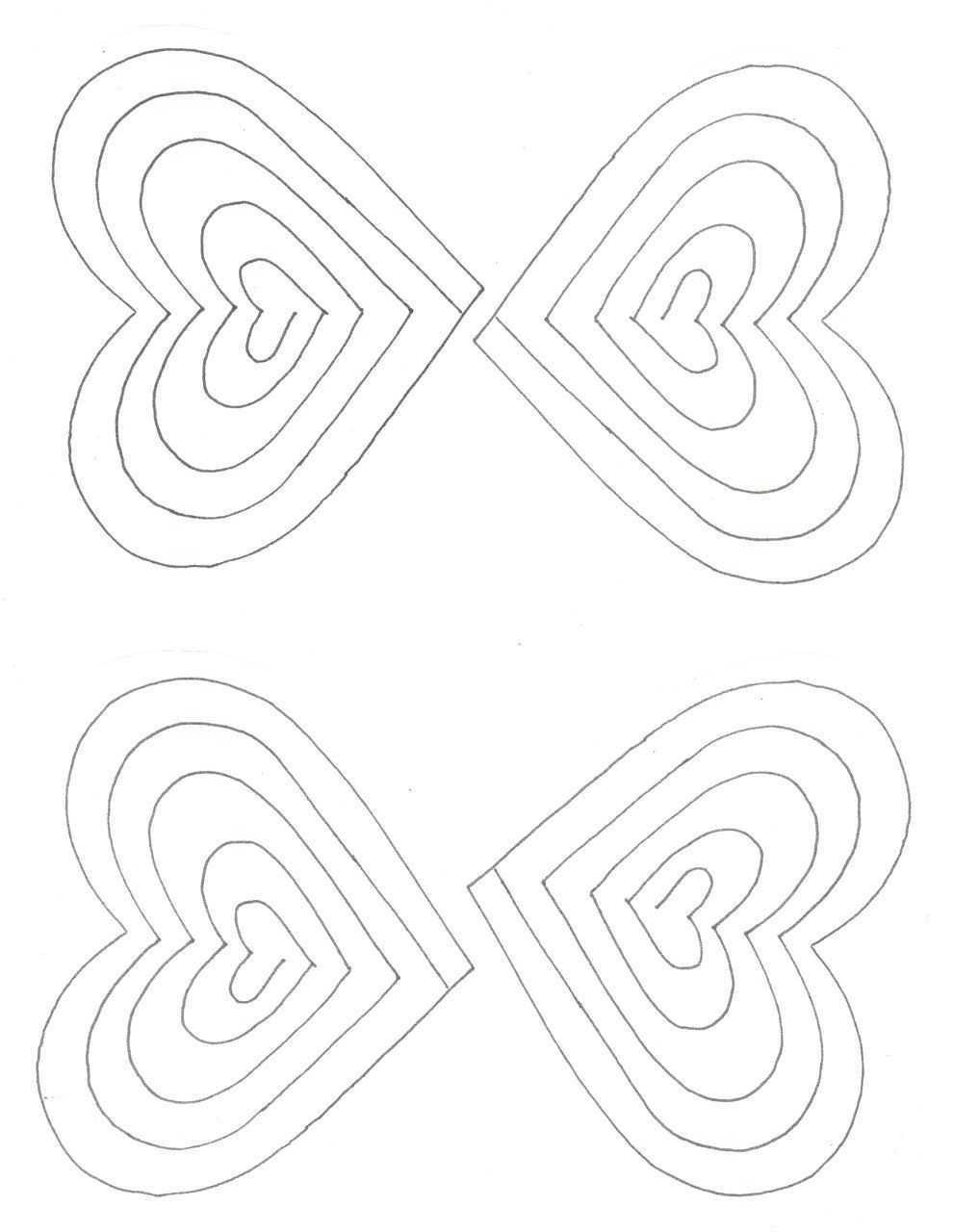 Free Spiral Heart Printable Template | Valentines | Pop Up In Pixel Heart Pop Up Card Template