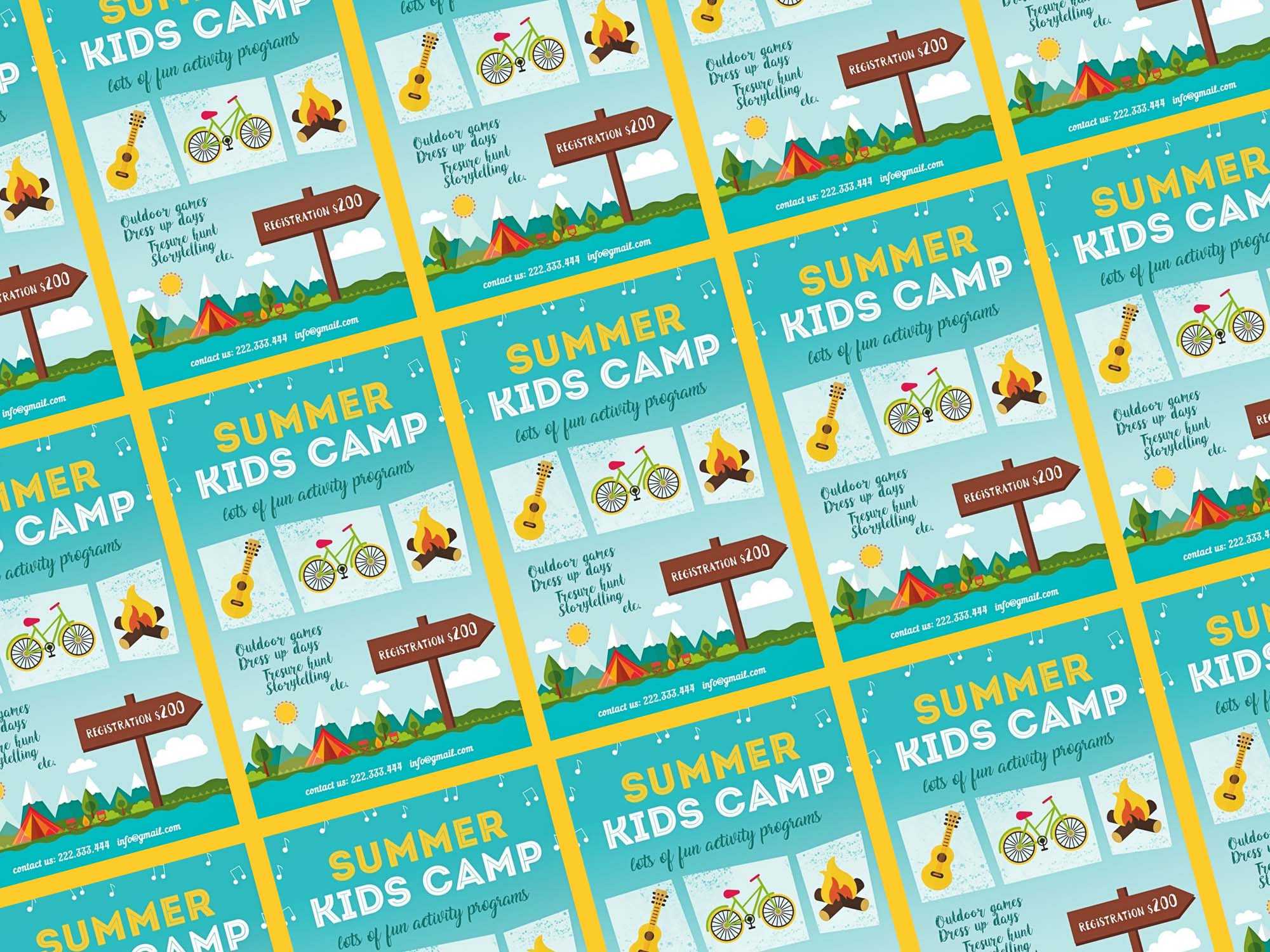 Free Summer Kids Camp Flyer Template (Psd) Within Summer Camp Brochure Template Free Download
