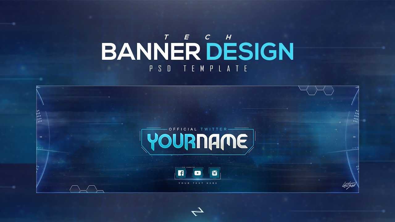 Free Tech Twitter Header Psd Template [Free Download] For Twitter Banner Template Psd