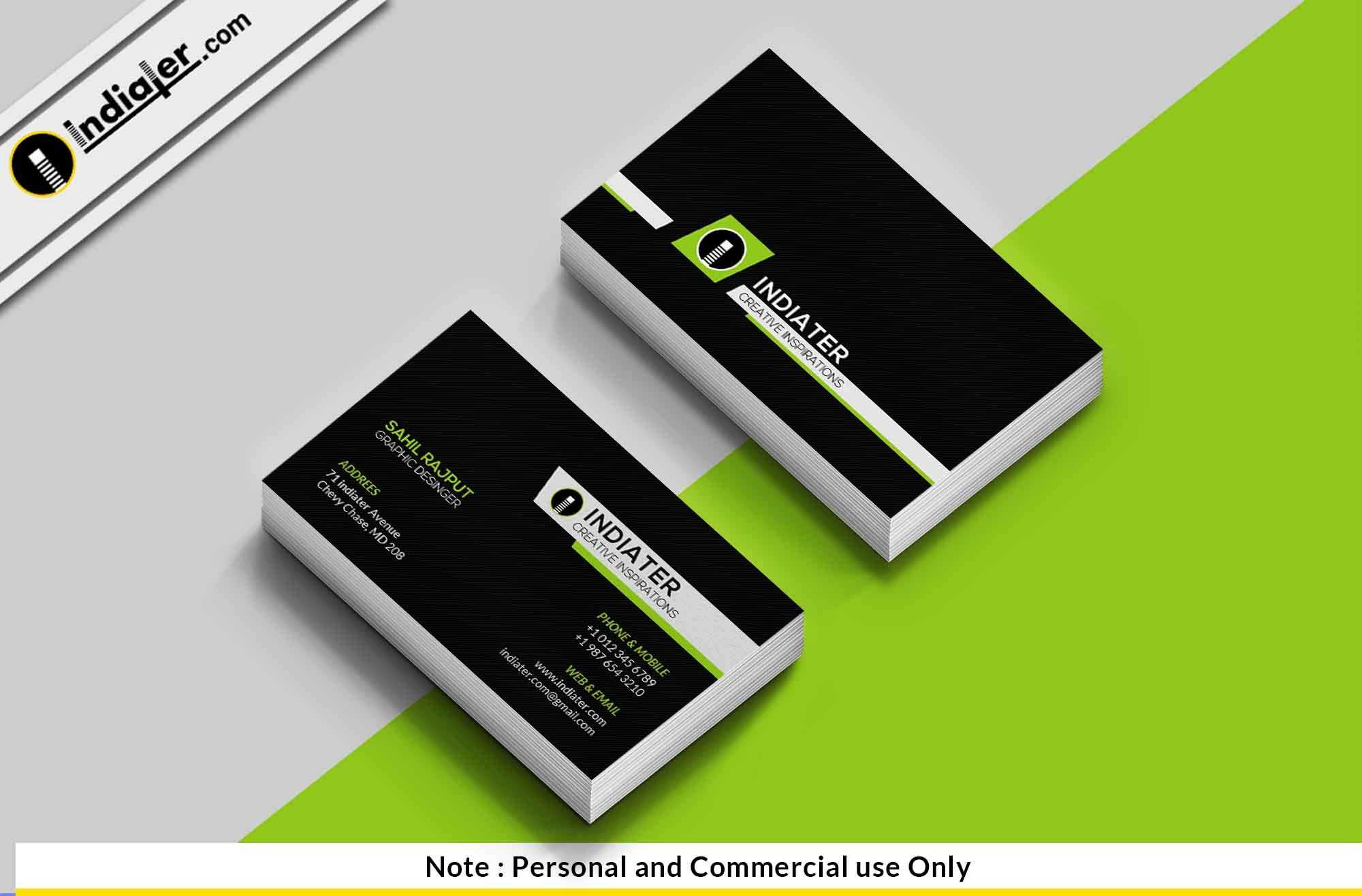 Free Technology Company Business Card Psd Template – Indiater Intended For Name Card Template Psd Free Download