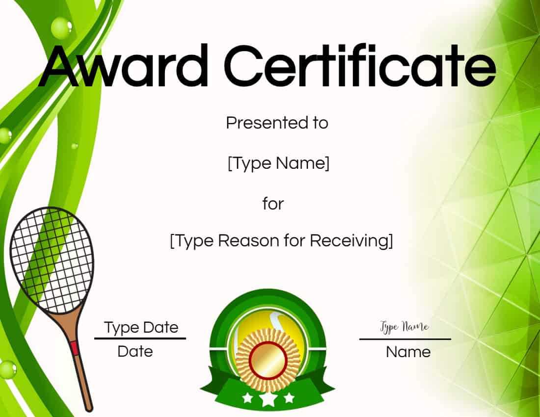 Free Tennis Certificate | Customize Online & Print In Tennis Certificate Template Free