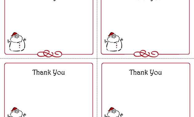 Free Thank You Cards Printable | Free Printable Holiday Gift throughout Christmas Note Card Templates