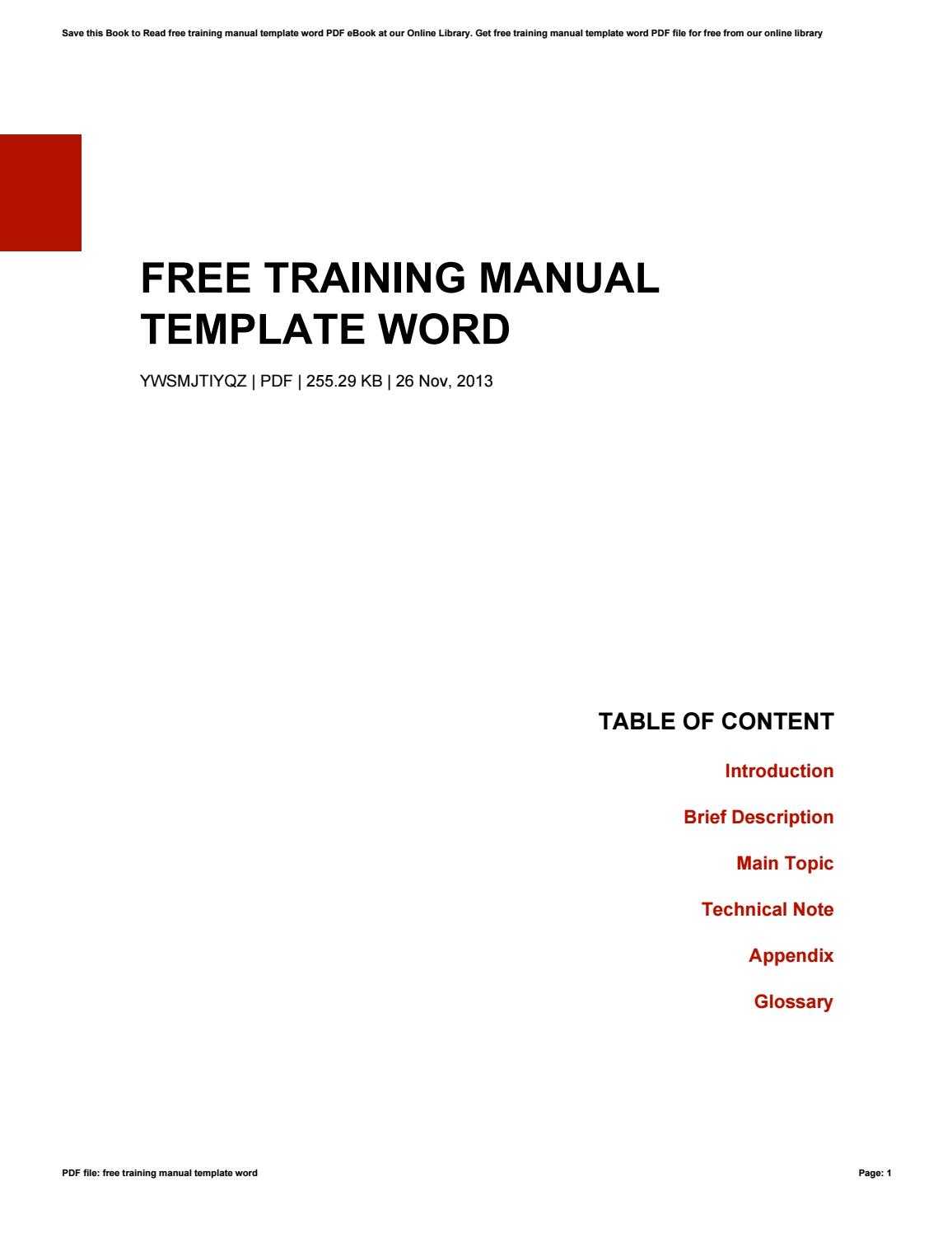 Free Training Manual Template Wordkazelink257 – Issuu Within Training Documentation Template Word