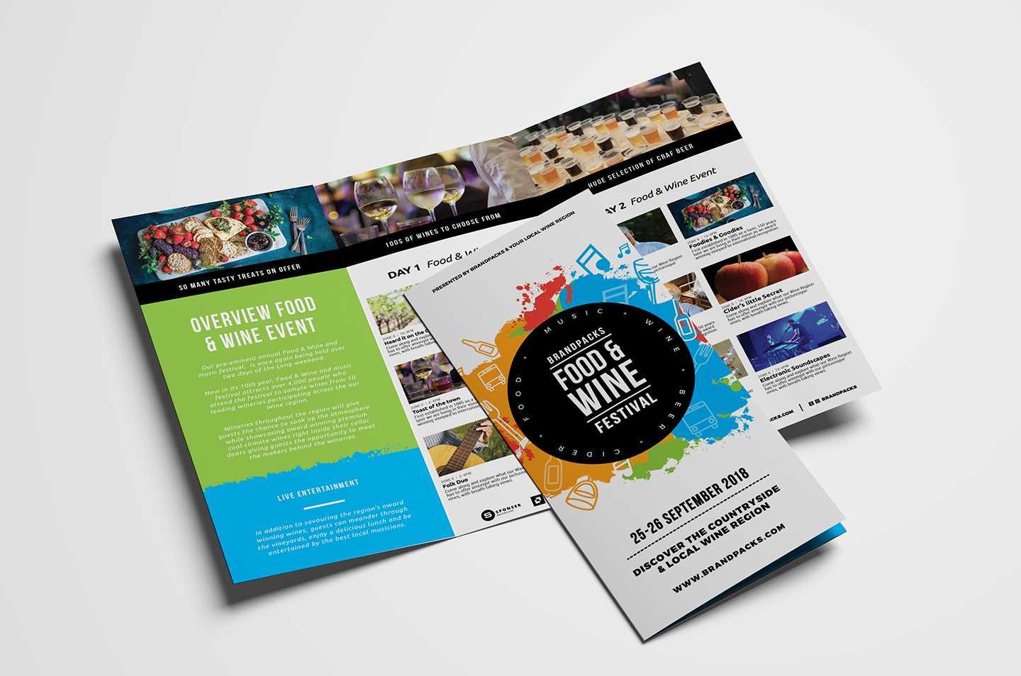 Free Tri Fold Brochure Template For Events & Festivals – Psd Within 2 Fold Brochure Template Free