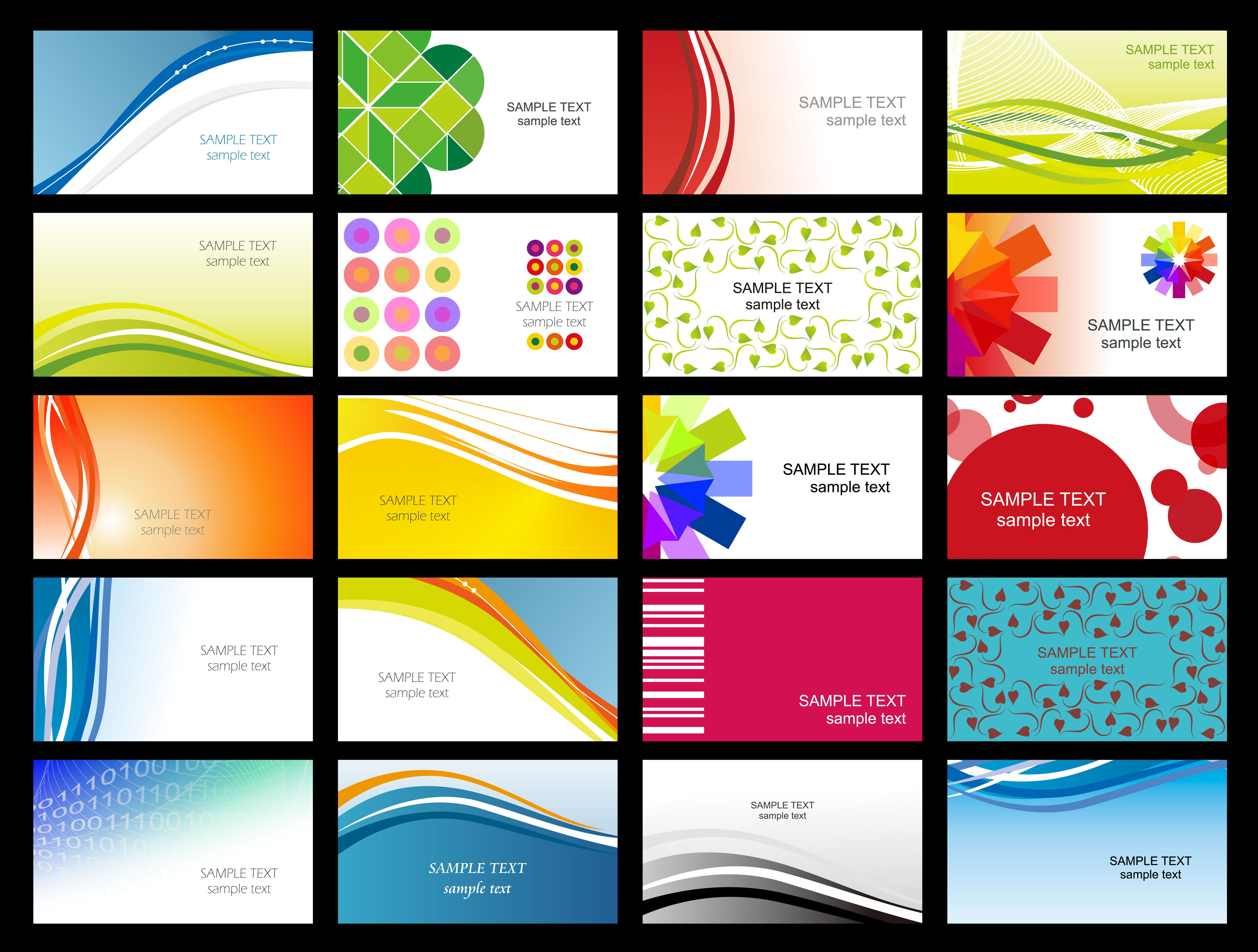 Free Vector Variety Of Dynamic Flow Line Of Business Card With Regard To Templates For Visiting Cards Free Downloads