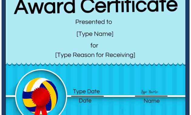 Free Volleyball Certificate | Customize Online &amp; Print In inside Rugby League Certificate Templates