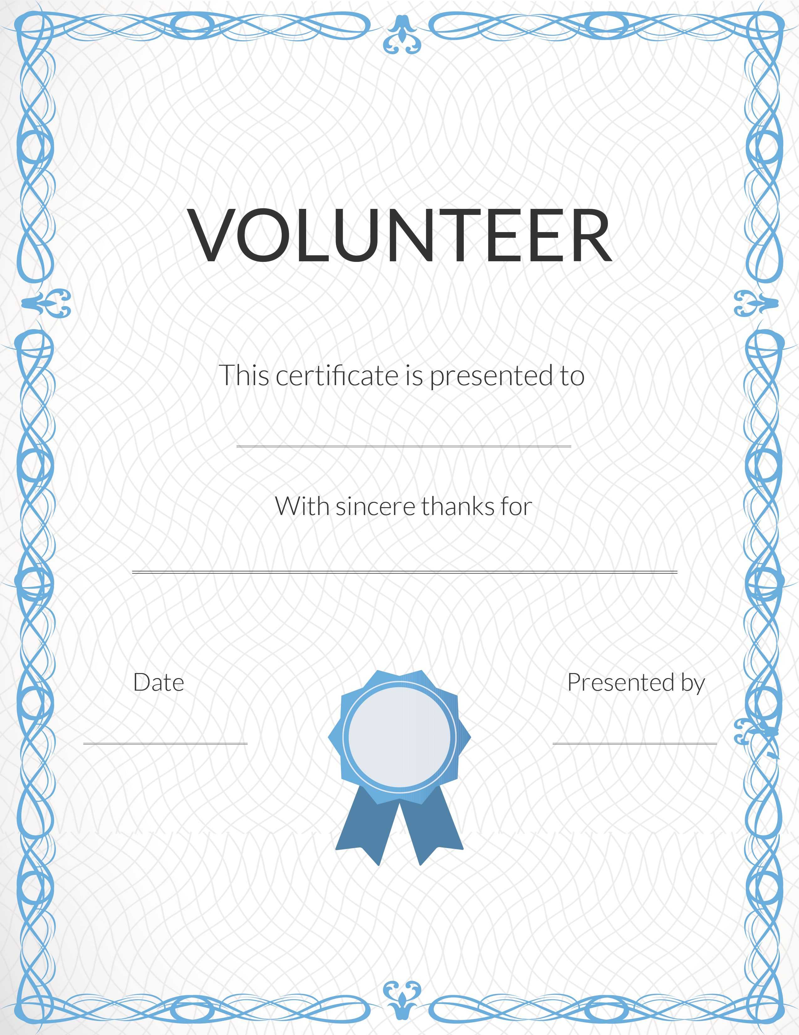 Free Volunteer Appreciation Certificates — Signup Intended For Volunteer Of The Year Certificate Template