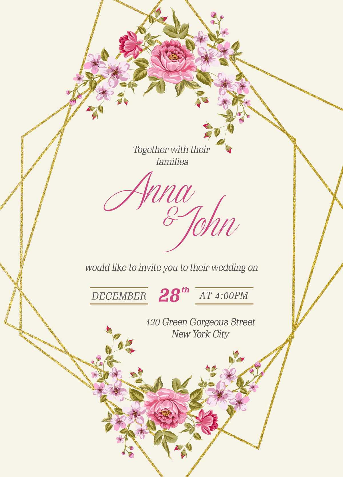 Free Wedding Invitation Card Template & Mockup Psd | Designbolts Pertaining To Invitation Cards Templates For Marriage
