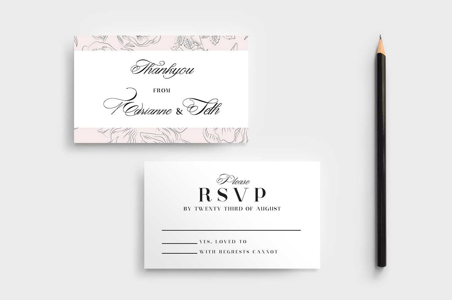 Free Wedding Stationery Templates For Photoshop & Illustrator Inside Free Printable Wedding Rsvp Card Templates